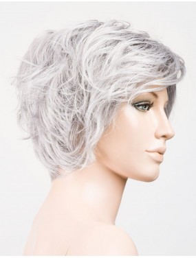 Perruque Show Ellen Wille teinte Metallic Grey Rooted sur mannequin vue de profil