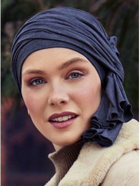 Turban foulard drapé en fibre de bambou