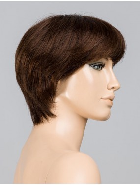 Perruque Award Deluxe Ellen Wille en cheveux naturels, teinte Darkchocolate Mix – sur tête de mannequin