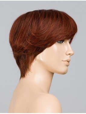 Perruque Award Deluxe Ellen Wille en cheveux naturels, teinte Winered Rooted – sur tête de mannequin