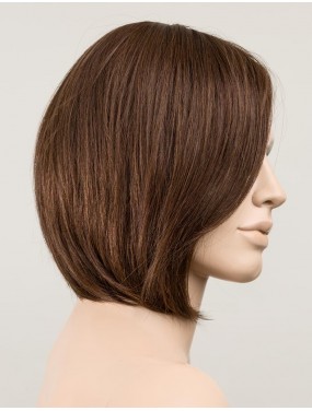 Perruque Jadore Small Deluxe Ellen Wille en cheveux naturels, teinte Darkchocolate Mix – sur tête de mannequin