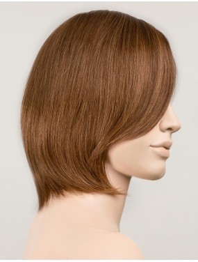 Perruque Jadore Small Deluxe Ellen Wille en cheveux naturels, teinte Chocolate Rooted – sur tête de mannequin
