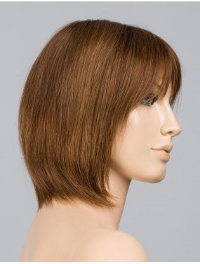 Perruque Mikado Mono Ellen Wille en cheveux naturels, teinte Chocolate Rooted – sur tête de mannequin