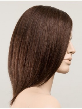 Perruque Supreme Plus Deluxe Ellen Wille en cheveux naturels, teinte Darkchocolate Mix – sur tête de mannequin