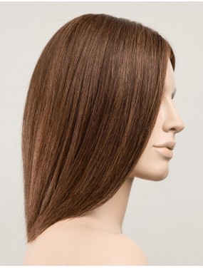 Perruque Supreme Plus Deluxe Ellen Wille en cheveux naturels, teinte Chocolate Mix – sur tête de mannequin
