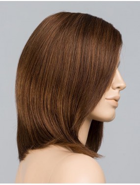 Perruque Yara Mono Ellen Wille en cheveux naturels, teinte Chocolate Mix – sur tête de mannequin