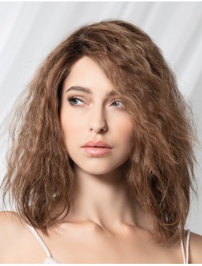 Perruque Prestige Deluxe Ellen Wille en cheveux naturels, teinte Chocolate Rooted – portée