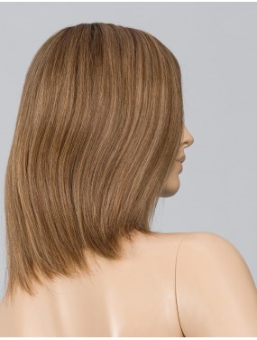 Perruque Prestige Deluxe Ellen Wille en cheveux naturels, teinte Nougat Rooted – sur tête de mannequin