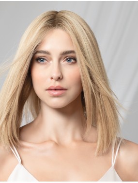 Perruque Prestige Deluxe Ellen Wille en cheveux naturels, teinte Sandyblonde Rooted – portée