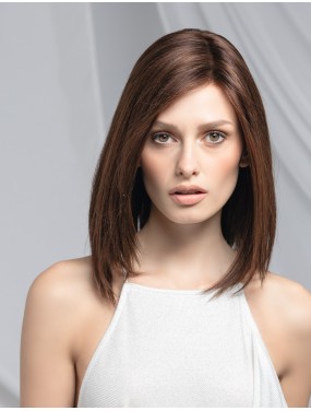 Perruque Trinity Plus Deluxe Ellen Wille en cheveux naturels, teinte Darkchocolate Mix – portée