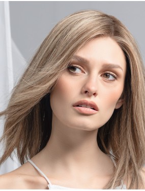 Perruque Trinity Plus Deluxe Ellen Wille en cheveux naturels, teinte Sandmulti Rooted – portée
