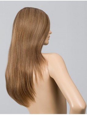 Perruque Obsession Deluxe Ellen Wille en cheveux naturels, teinte Nougat Rooted – sur tête de mannequin