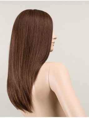 Perruque Freedom Ultra Soft Ellen Wille en cheveux naturels, teinte Chocolate Rooted – sur tête de mannequin