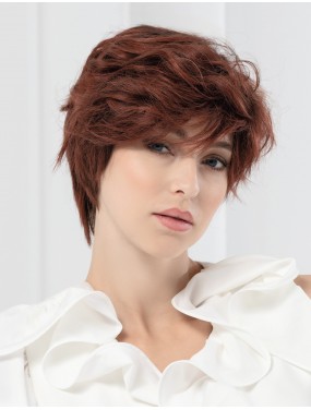 Perruque Award Deluxe Ellen Wille en cheveux naturels, teinte Winered Rooted – portée