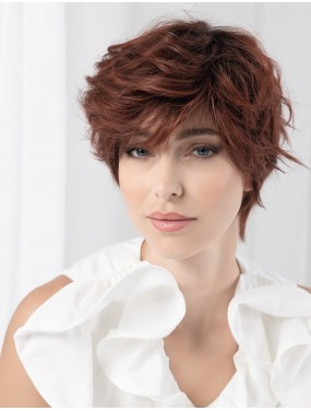 Perruque Award Deluxe Ellen Wille en cheveux naturels, teinte Winered Rooted – portée