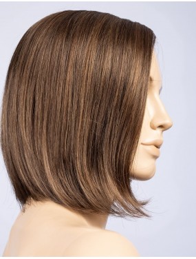 Perruque Eli Ellen Wille – teinte chocolate brown sur mannequin, vue de profil