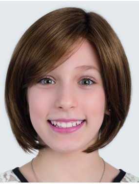 Perruque enfant Emma Ellen Wille Power Kids – carré court arrondi châtain, vue de face