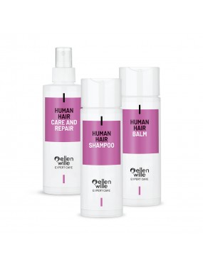 Set de soins Ellen Wille cheveux naturels – shampooing, baume et Care and Repair Human Hair