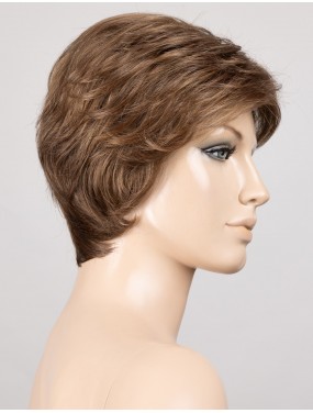 Perruque Posh Deluxe Ellen Wille – teinte Mocca Mix sur mannequin, vue de profil