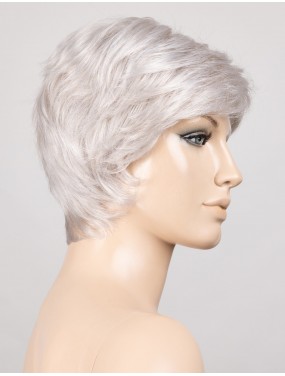 Perruque Posh Deluxe Ellen Wille – teinte Silver Mix sur mannequin, vue de profil