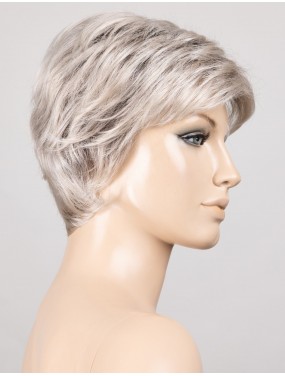 Perruque Posh Deluxe Ellen Wille – teinte Silverblonde Rooted sur mannequin, vue de profil