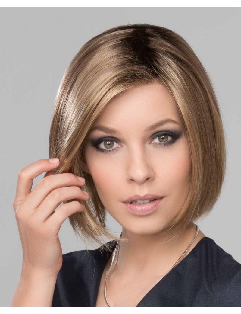 Perruque Femme 100% Cheveux Naturels Mi-longs – Méchées Noir Et Cuivré – ISA 1b30 – Bonnet Classique Ajustable