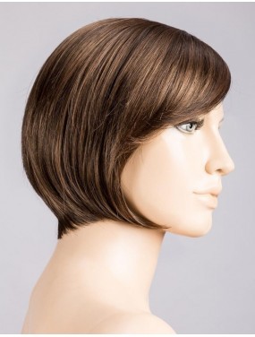 Perruque French Mono Part Ellen Wille teinte Chocolate Rooted sur mannequin vue de profil