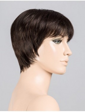 Perruque Pixie Ellen Wille teinte Espresso Rooted sur mannequin vue de profil