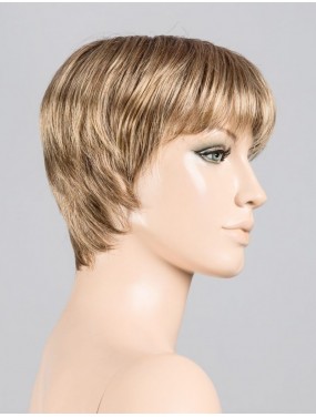 Perruque Pixie Ellen Wille teinte Bernstein Rooted sur mannequin vue de profil