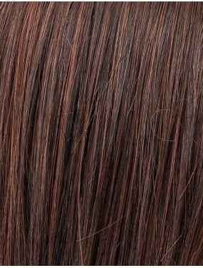 Perruque Melody Mono Ellen Wille teinte Dark Auburn Rooted gros plan de la teinte