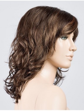 Perruque Beach Mono Part Ellen Wille teinte Chocolate Rooted sur mannequin vue de profil