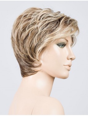 Perruque Cover Mono Part Ellen Wille teinte Bernstein Rooted sur mannequin vue de profil