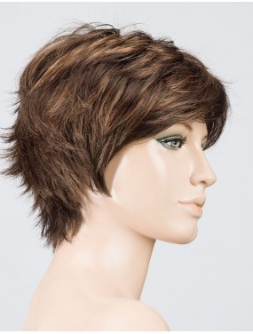 Perruque Flip Mono Ellen Wille teinte Chocolate Mix sur mannequin vue de profil