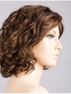 Perruque Girl Large Mono Part Ellen Wille teinte Chocolate Rooted sur mannequin vue de profil