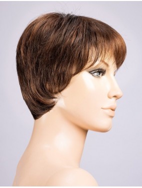 Perruque Liza Small Deluxe Ellen Wille teinte Chocolate Mix sur mannequin vue de profil