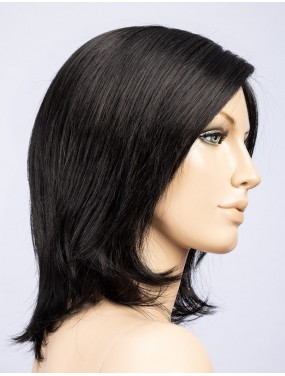 Perruque Lucky Mono Part Ellen Wille teinte Black sur mannequin vue de profil