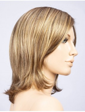 Perruque Lucky Mono Part Ellen Wille teinte Bernstein Rooted sur mannequin vue de profil